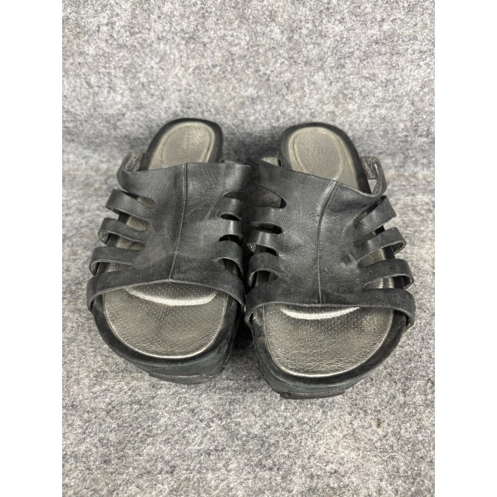 Tsubo Shoes Womens Size 7 Black Wedge Mule Sandals Platform Comfort SN-4239‎